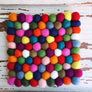 Rainbow Square Felted Ball Trivet